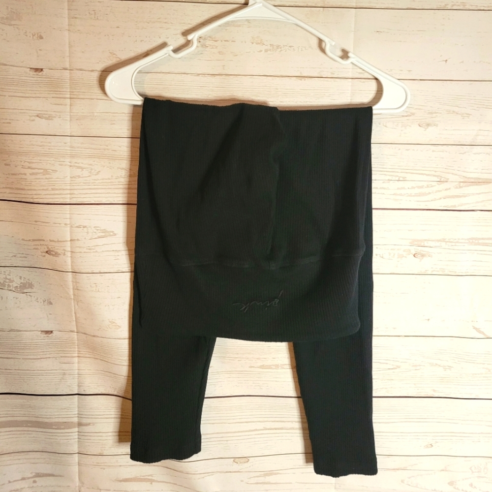 VS PINK medium black high waist crop leggings